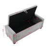 Upholstered Storage Ottoman Bench With Button Tufting And Safety Hinge