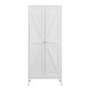Adjustable 2 Door Kitchen Pantry Cabinet With Striped Design