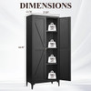 Adjustable 2 Door Kitchen Pantry Cabinet With Striped Design