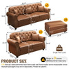 Upholstered Sofa With Nailhead Trim, Rolled Armrests With Ottoman