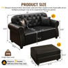 Upholstered Sofa With Nailhead Trim, Rolled Armrests With Ottoman