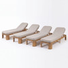 Outdoor Chaise Lounge With Cushion, 5 Position Adjustable Backrest