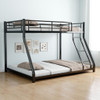 Bunk Bed Frame With Ladder And Guardrail, Heavy Duty Noise Free Design Metal Construction