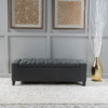 Contemporary Storage Ottoman With Tufted Top - Dark Gray