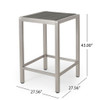 Outdoor 43" Aluminum Bar Table With Rattan Table Top - Gray