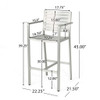 Outdoor Aluminum Rust Proof Barstools (Set of 2) - Silver