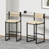 Style B, Woven Bar Stools With Backrest, Paper Rope Weave Dining Chairs For Kitchen Island - Creamy White