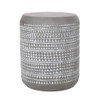 Outdoor Side Table With Cylindrical Shape - Light Gray / White