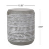 Outdoor Side Table With Cylindrical Shape - Light Gray / White