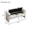 Modern Teddy Upholstered Large Bed End Bench With Arms And Storage