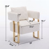 Modern Decorative Chair Teddy Fleece Upholstered And Metal Foot