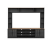 Wall Unit Entertainment Center With Bookshelves For TVs Up To 80", Tempered Glass Doors And Adjustable Shelves