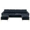 Modern L - Shape Convertible Sectional Sofa With Movable Ottoman