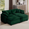 Modern Modular Cushion Sofa With Ottoman, Low Back, Deep Seating Sofa Set