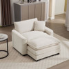Classic Modern Comfortable Single Chair Deep Seat Sofa With Footstool