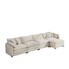 Modern Oversized Modular Cushion Sofa With Ottoman, Low Back, Deep Seating Sofa Set