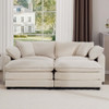 Modern Oversized Modular Cushion Sofa With Ottoman, Low Back, Deep Seating Sofa Set