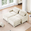 Stylish Sofa With Ottoman And Lumbar Pillows, Ergonomic Design