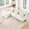 Stylish Sofa With Ottoman And Lumbar Pillows, Ergonomic Design
