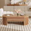Lift Top Coffee Table With Hidden Compartment, Modern Oval Lift Tabletop For Home Living Room