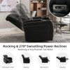 270 Degree Swivel Power Recliner With Tray Table, Phone Holder, Cup Holder, USB Port