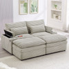 Convertible Loveseat Sofa With Storage, USB Ports, Cup Holders