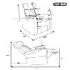 270° Power Swivel Recliner Home Theater Chair With Hidden Arm Storage, LED Light, Cup Holder, And Tray Table