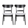 Mid Century Dining Chairs With Cushioned Seats And Wood Frame (Set of 2)