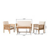 4 Piece Set Outdoor Chat Set With Water Resistant Cushions