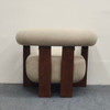 C - Shaped Chunky Arm Accent Chair - Beige / Brown