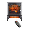 18" 3D Flame Electric Infrared Quartz Fireplace Stove & Remote Control - Antique Black
