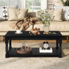 Coffee Table With Slatted Lower Shelf For Living Room