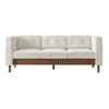 3 Seater Sofa With Square Arms, Tufted Pillow Back For Living Room
