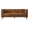 3 Seater Sofa With Square Arms, Tufted Pillow Back For Living Room