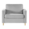 Accent Chair Upholstered Single Sofa With Square Arms, Sewn Pillow Back For Living Room