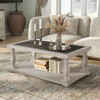 Farmhouse Rectangular Coffee Table With 2 Tiers