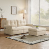 Sleeper Sofa, Expandable Sectional With Ottoman For Living Room