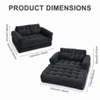 2 Seater Modular Corduroy Sofa With Chaise Lounge For Living Room