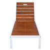 Outdoor Chaise Pool Lounge Chairs With Adjustable Backrest - Brown / White