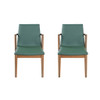 Dining Chairs (Set of 2) - Green / Walnut