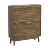 Freestanding Shoe Cabinet With 2 Flip Top Drawers For Entryway - Walnut