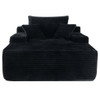 Convertible Chaise Lounge Chair & Wide Armrest & Throw Pillows - Black