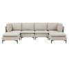 Upholstered Modular Sectional With Medium Firm Seat Cushion - Almond