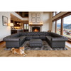 U - Shape Sectional - Blue Gray