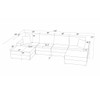 Sectional Sofa With 2 Ottomans And Toss Pillows - Dark Gray