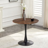 Round Dining Table For Kitchen - Black / Walnut