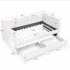Gingham Daybed With USB Charging Port, Wave-Shaped Design