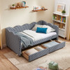 Gingham Daybed With USB Charging Port, Wave-Shaped Design