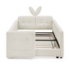 Cute Rabbit Ear Upholstered Platform Bed Frame With Safety Rail