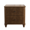 Fluted Nightstand With 3 Drawers